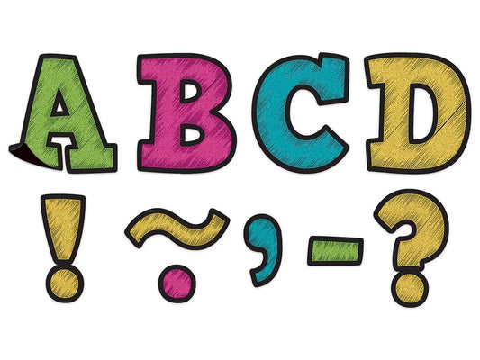 Chalkboard Brights 3" Magnetic Punch-Out Letters - US 7530
