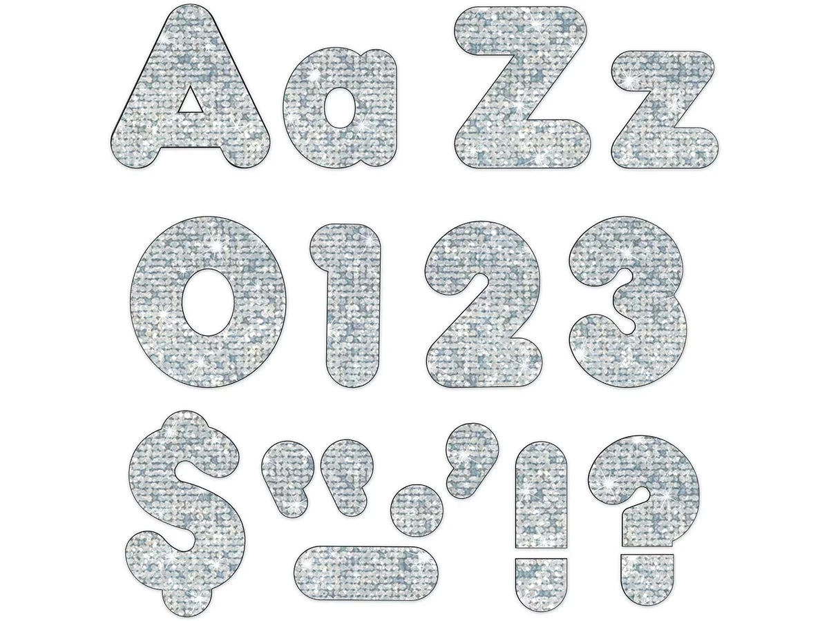 Silver Sparkle 4" Punch-Out Letters - US 5408