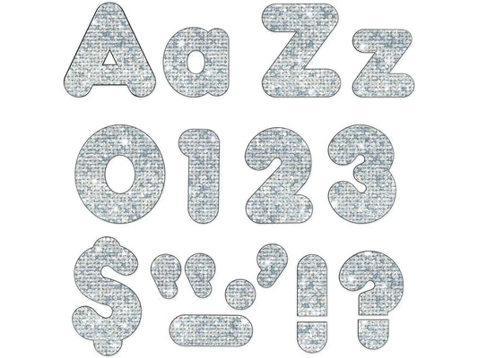 Silver Sparkle 4" Punch-Out Letters - US 5408