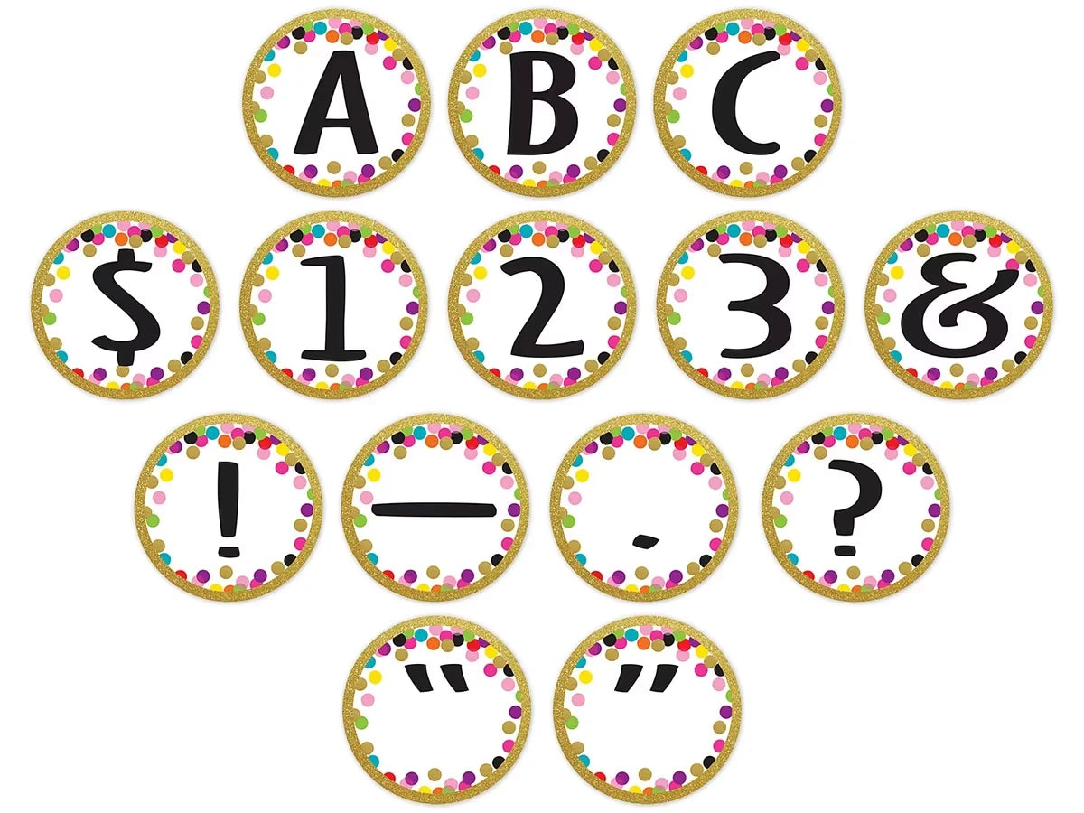 Confetti Circle 3 1/2" Punch-Out Letters - US 5007