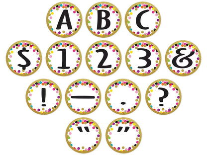 Confetti Circle 3 1/2" Punch-Out Letters - US 5007