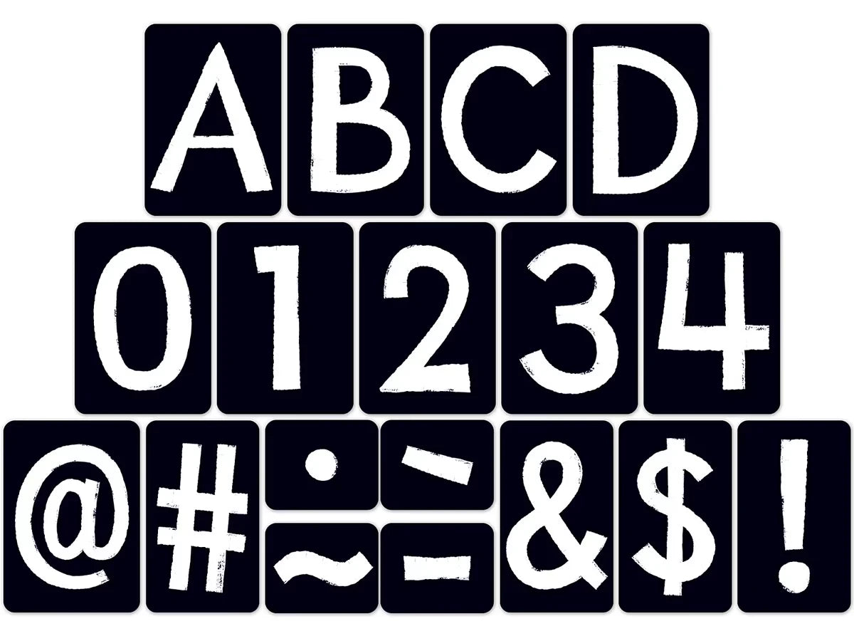 Black Tile 4" Punch-Out Letters - US 9433