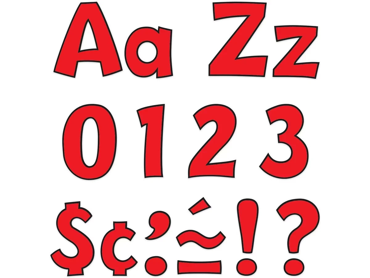 Red Playful 4" Punch-Out Letters - US 1721