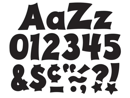 Black Spanish/English 4" Punch-Out Letters - US 9015