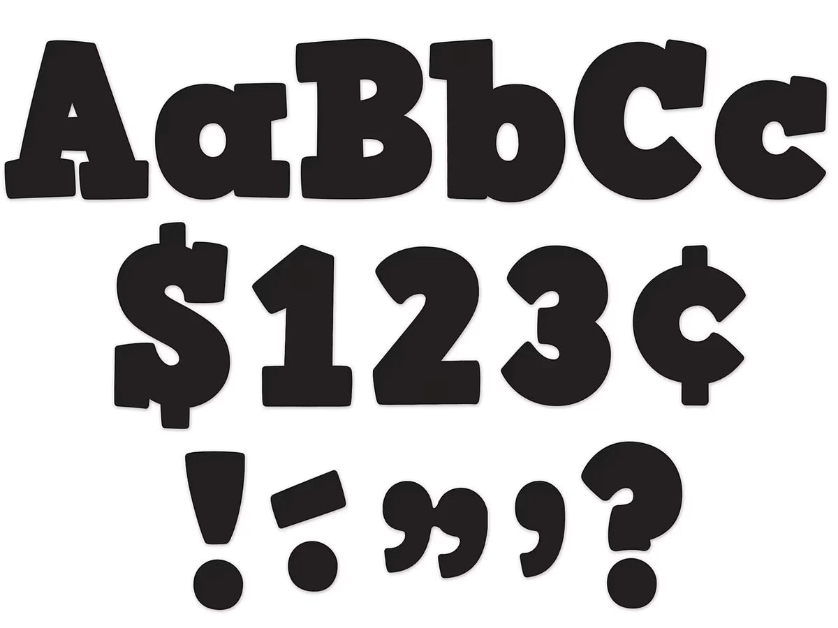 Bold Black 4" Punch-Out Letters - US 6419