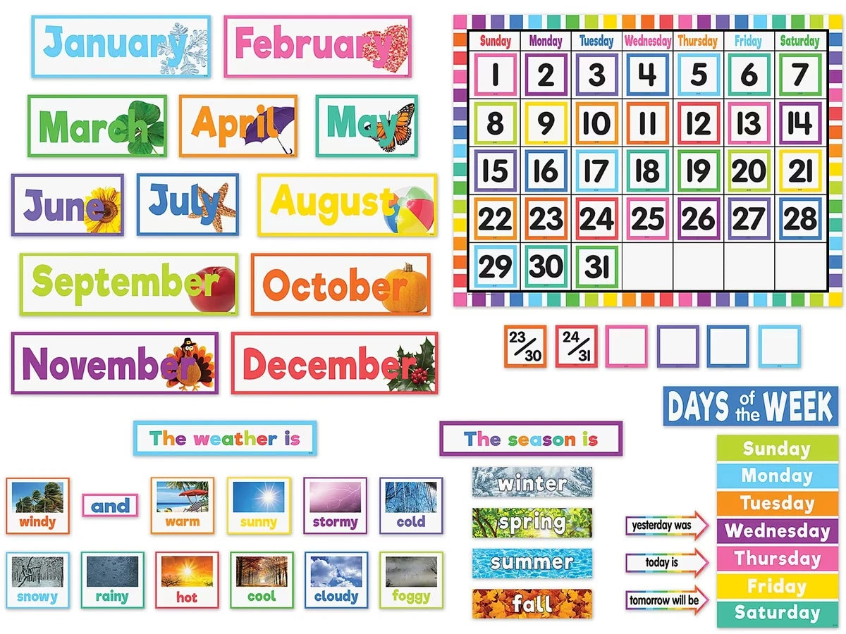 Colorful Calendar Bulletin Board Set - US 3842