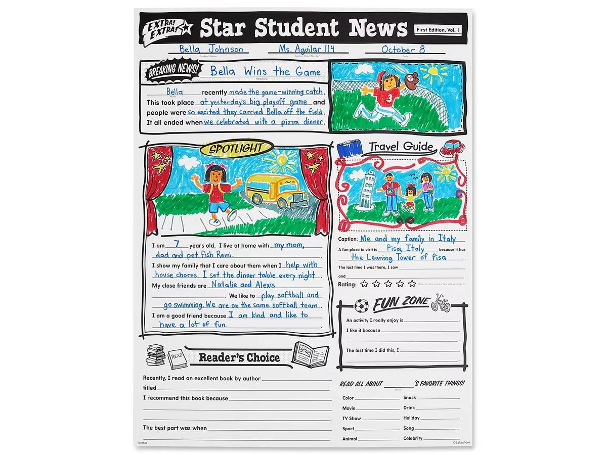Star Student All About Me Posters - Set of 30 - US 4359