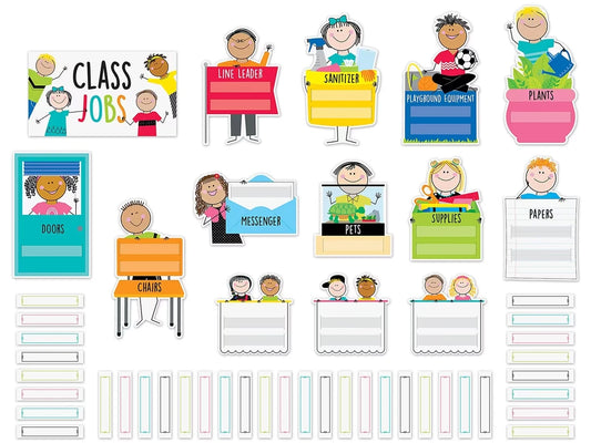 Stick Kids Classroom Jobs Bulletin Board Set - US 8658