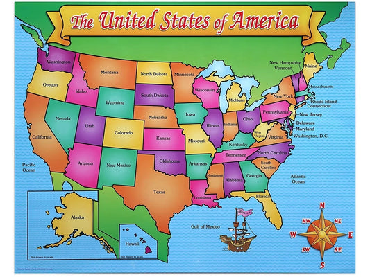 Friendly Write & Wipe U.S.A. Map Poster - US 9538
