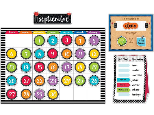 Bold & Bright Spanish Calendar Bulletin Board Set - US 8905