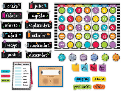 Bold & Bright Spanish Calendar Bulletin Board Set - US 8905