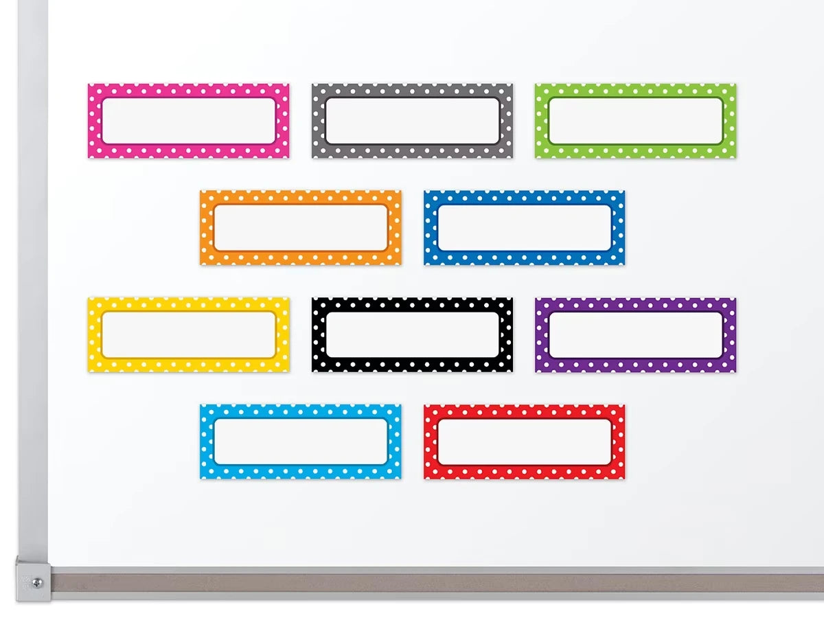 Polka Dot Magnetic Write & Wipe Labels - US 1446
