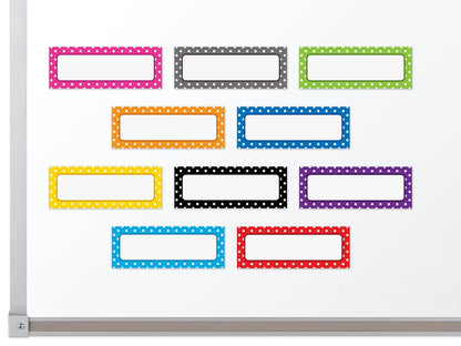 Polka Dot Magnetic Write & Wipe Labels - US 1446