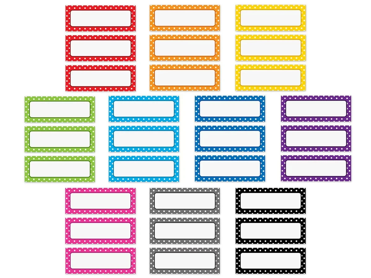 Polka Dot Magnetic Write & Wipe Labels - US 1446