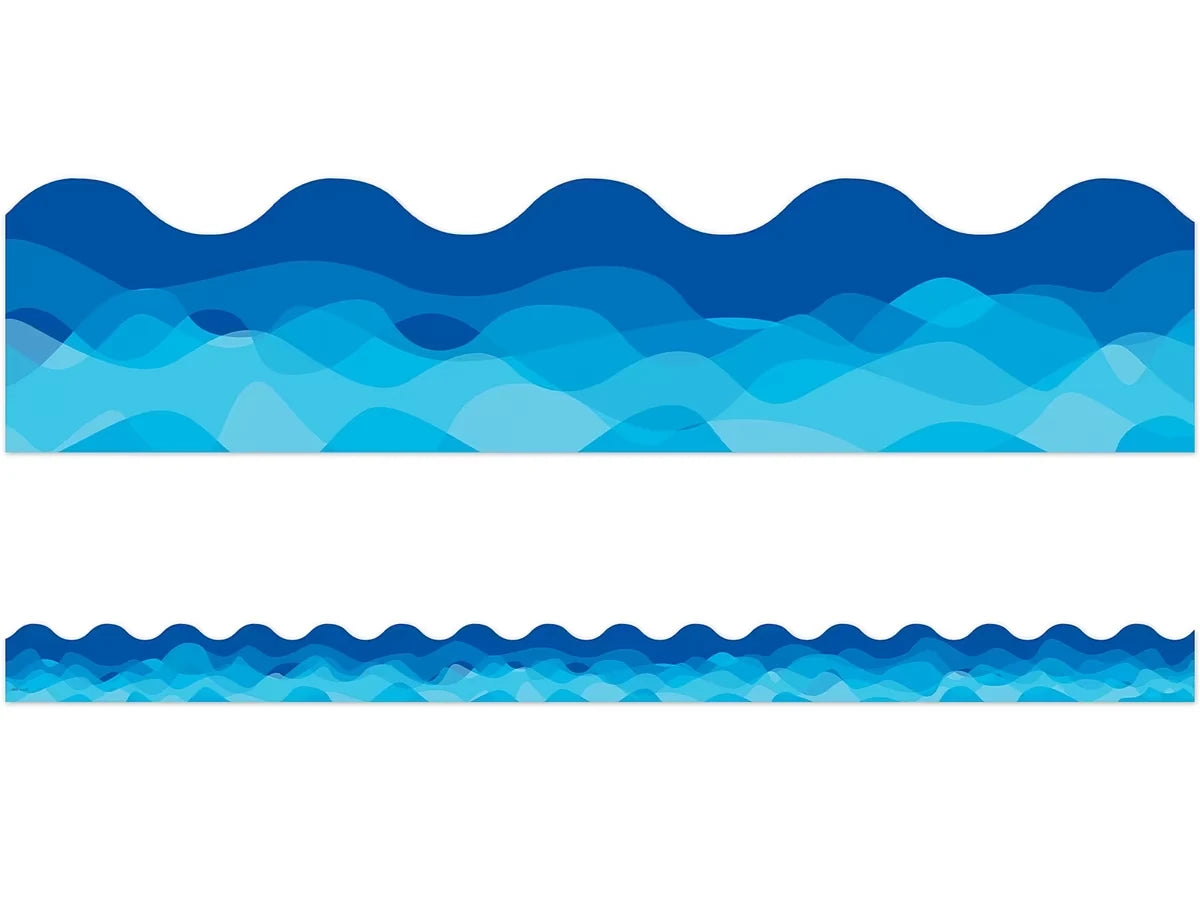 Waves of Blue Scalloped Border - US 1447
