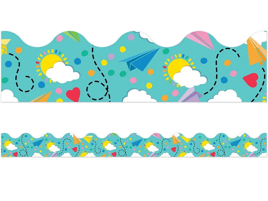 Happy Place Paper Airplane Scalloped Border - US 2023