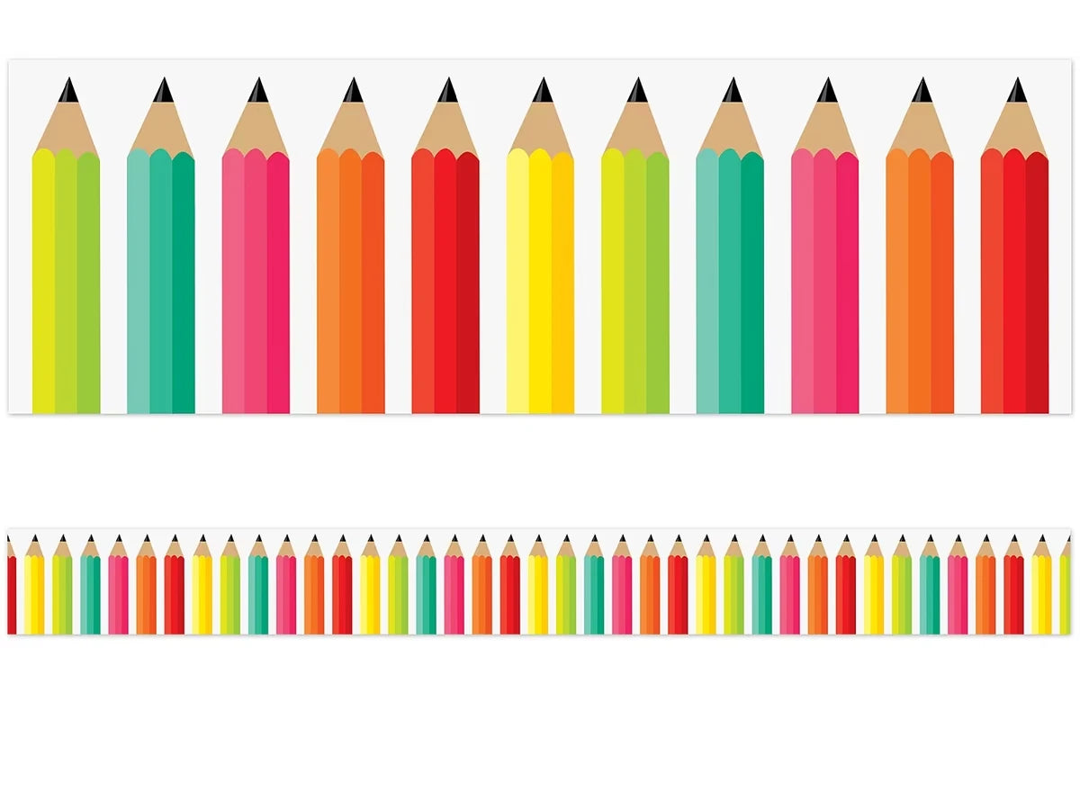 Black, White & Stylish Brights Pencil Border - US 5938