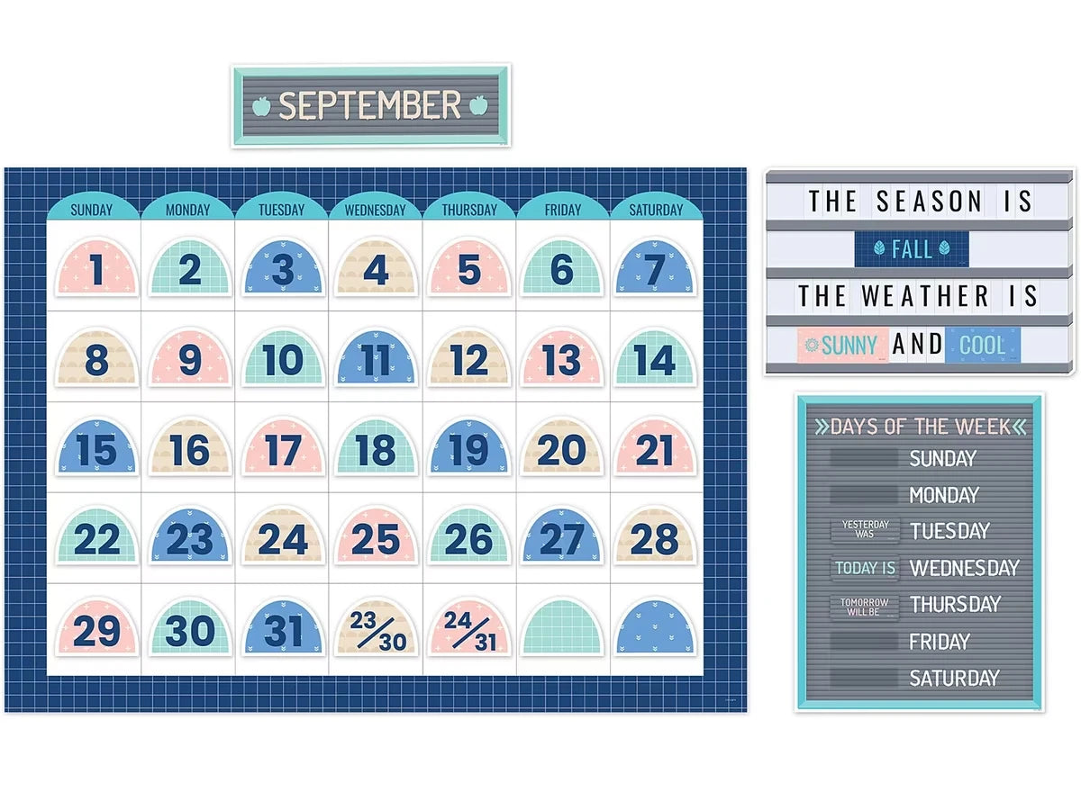 Calm & Cool Calendar Bulletin Board Set - US 3747