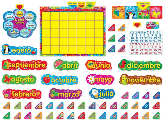 Spanish Write & Wipe Calendar Bulletin Board Set - US 3573