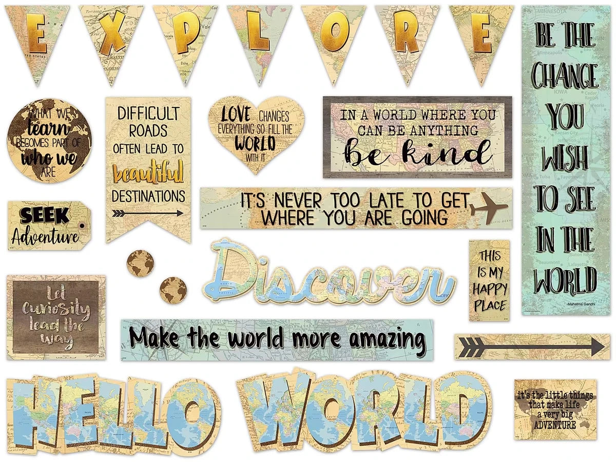 Travel the Map! Motivational Bulletin Board Set - US 8476
