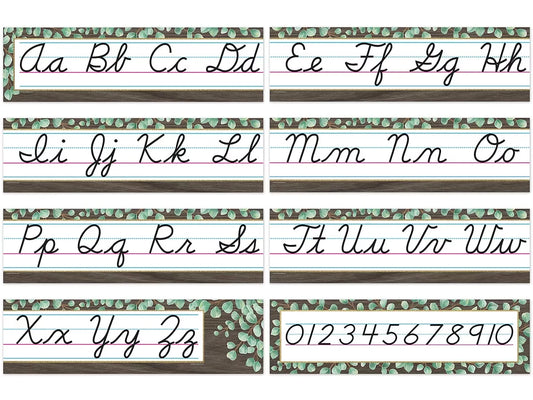 Eucalyptus Cursive Bulletin Board Set - US 6560