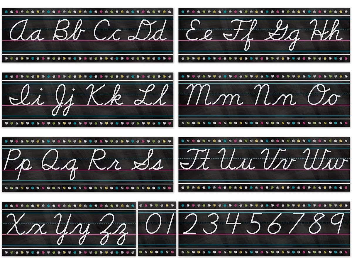Chalkboard Brights Cursive Bulletin Board Set - US 3125