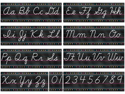 Chalkboard Brights Cursive Bulletin Board Set - US 3125