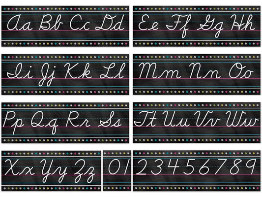 Chalkboard Brights Cursive Bulletin Board Set - US 3125
