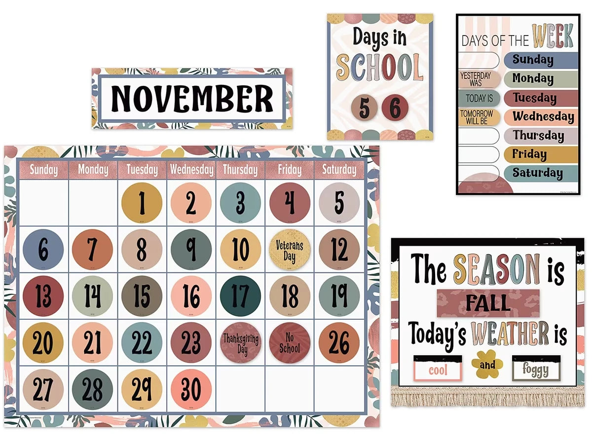 Wonderfully Wild Calendar Bulletin Board Set - US 6224