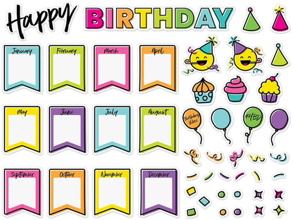 Kind Vibes Birthday Bulletin Board Set - US 6327