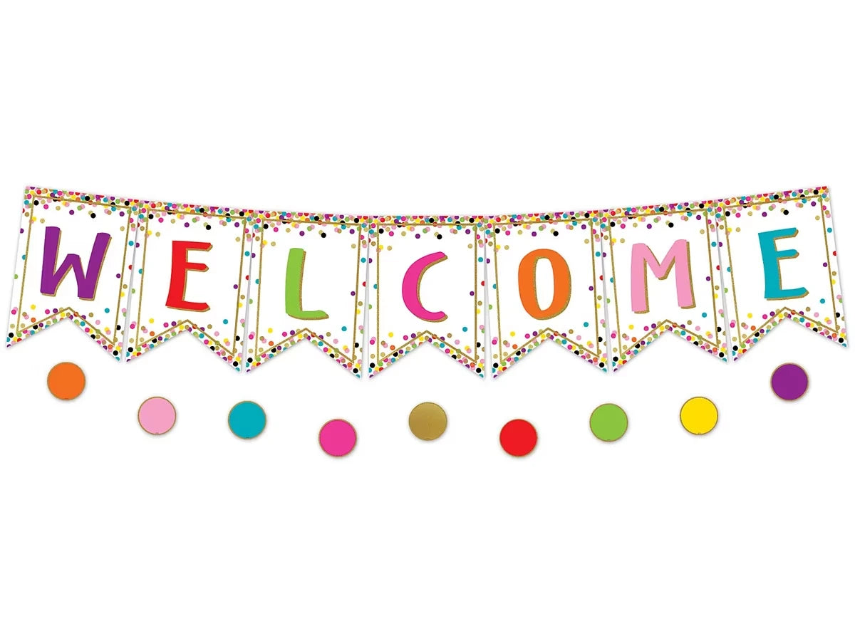 Confetti Welcome Pennant Bulletin Board Set - US 1162