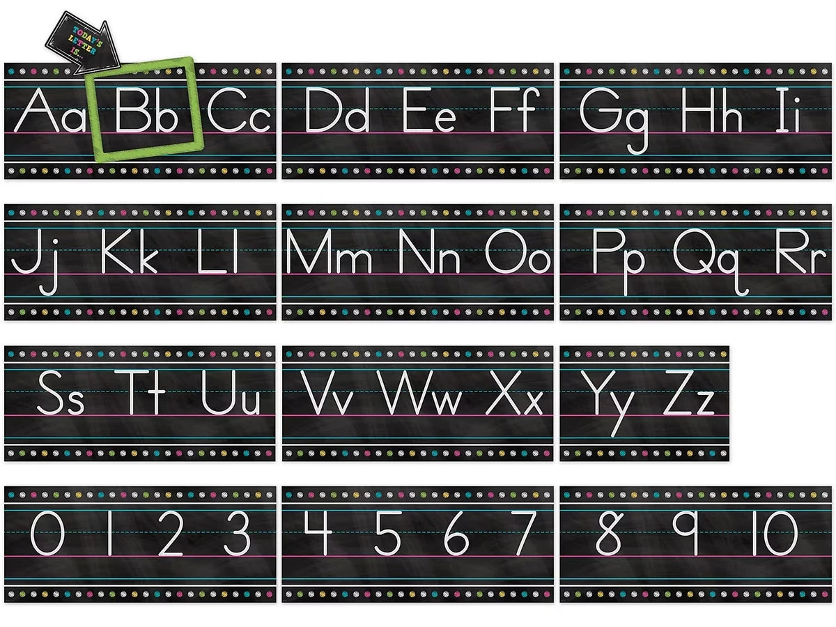 Chalkboard Brights Traditional Manuscript Bulletin Board Set - US 2275