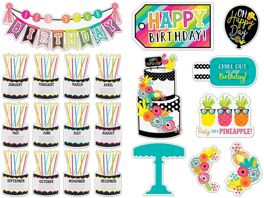 Simply Stylish Tropical Birthday Bulletin Board Set - US 3749
