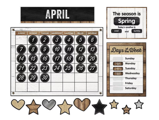 Industrial Chic Calendar Bulletin Board Set - US 6462
