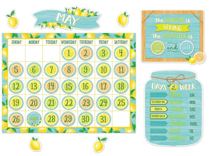 Lemon Zest Calendar Bulletin Board Set - US 1904