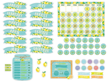 Lemon Zest Calendar Bulletin Board Set - US 1904