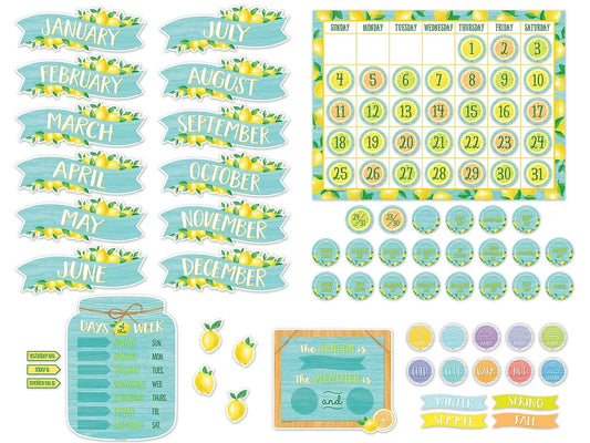 Lemon Zest Calendar Bulletin Board Set - US 1904