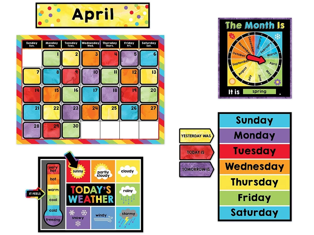 Celebrate Learning Calendar Bulletin Board Set - US 7158