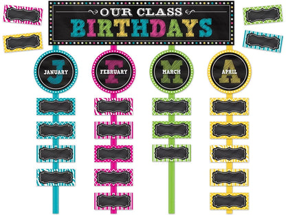 Chalkboard Brights Birthday Bulletin Board Set - US 8513