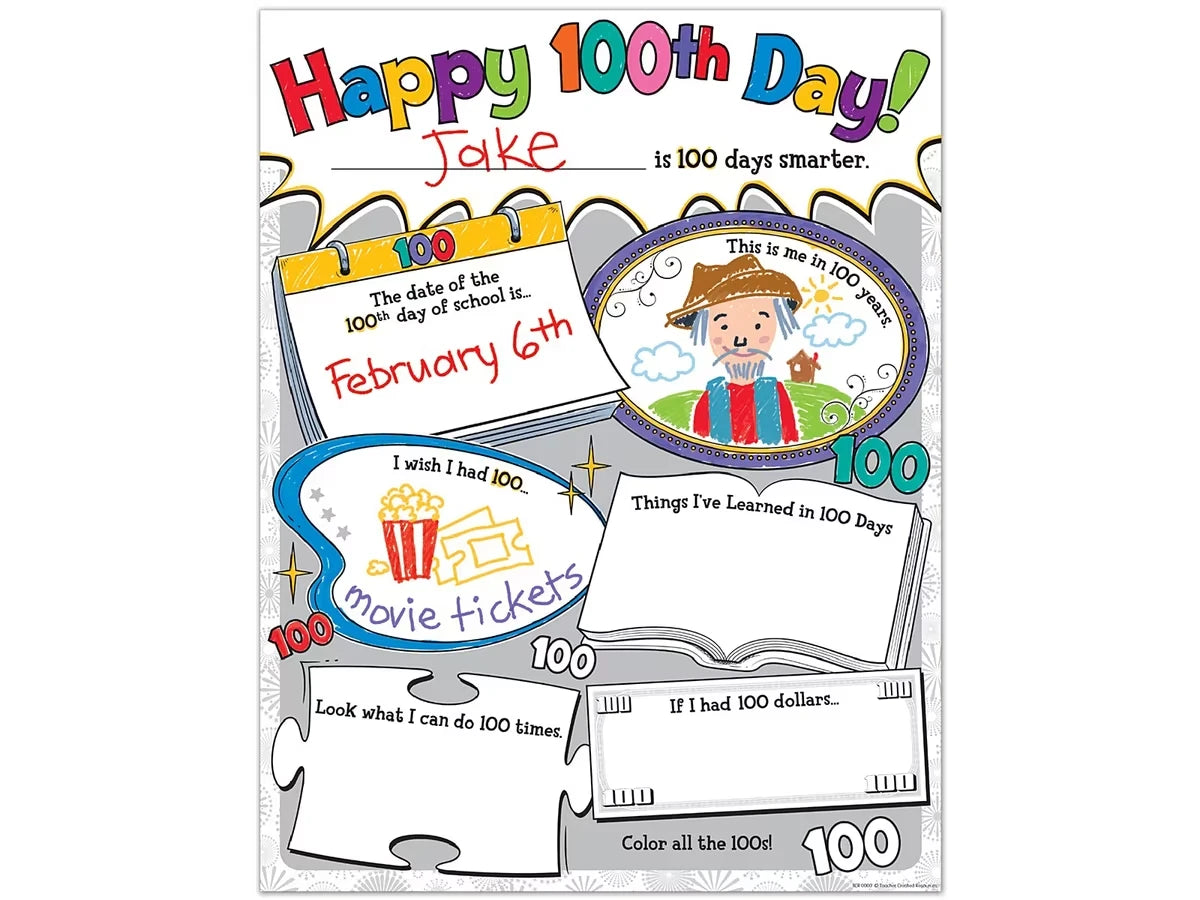 Happy 100th Day! All About Me Posters - Set of 32 - US 9682
