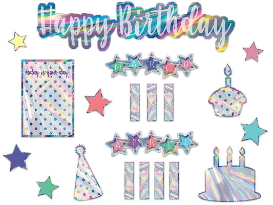 Iridescent Birthday Bulletin Board Set - US 3355