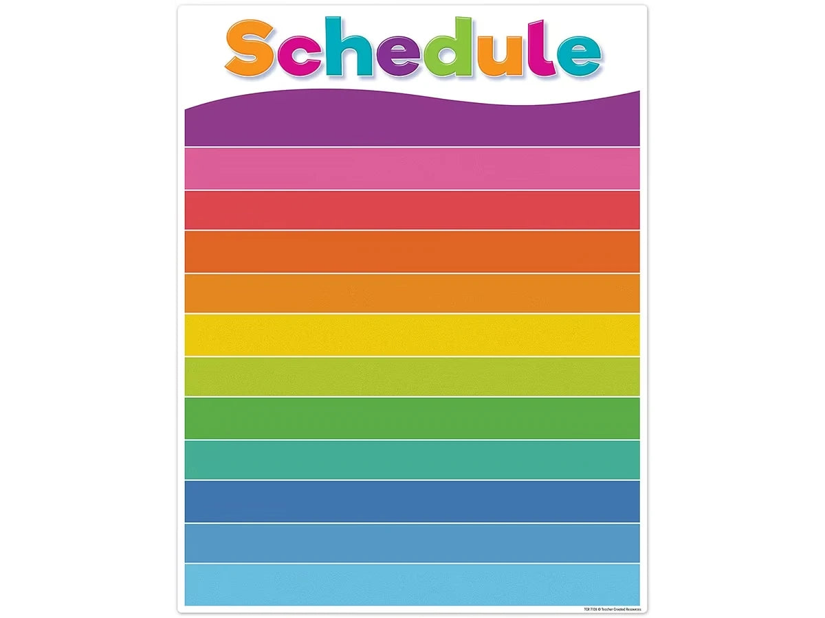 Colorful Classroom Write & Wipe Schedule Poster - US 2319