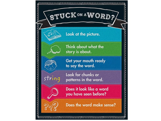 Colorful Chalkboard: Stuck on a Word? Reference Poster - US 9163