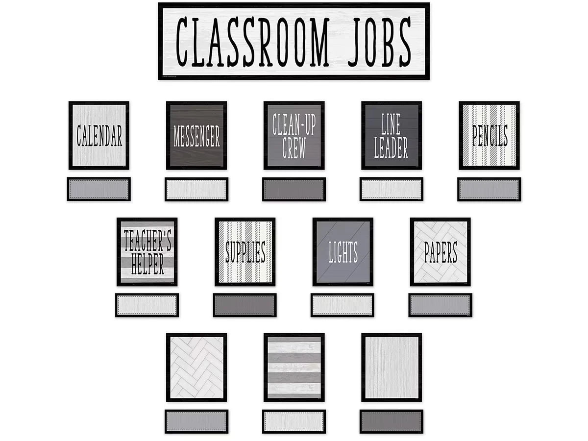 Modern Farmhouse Classroom Jobs Bulletin Board Set - US 1329