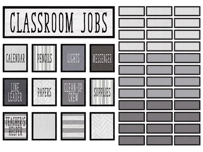 Modern Farmhouse Classroom Jobs Bulletin Board Set - US 1329