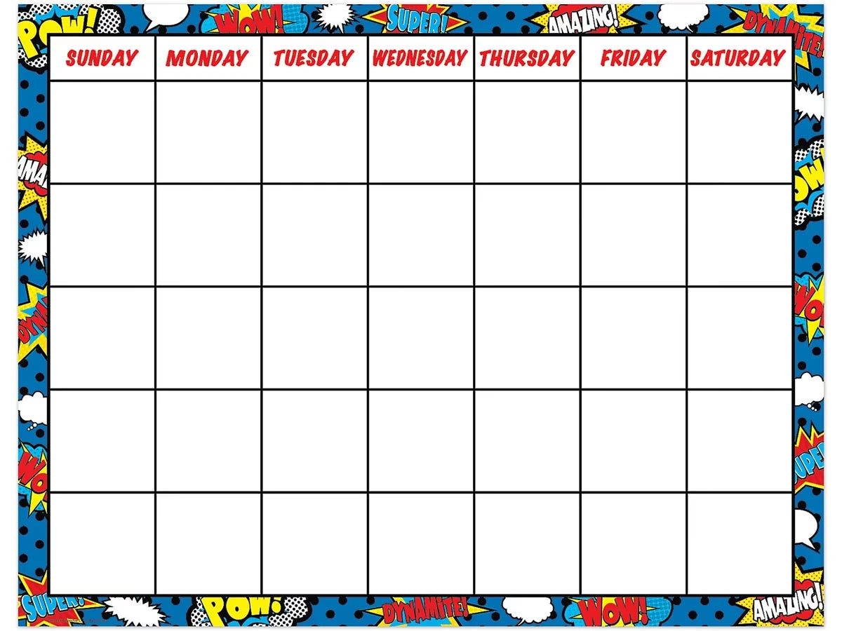 Superhero Classroom Calendar - US 6925
