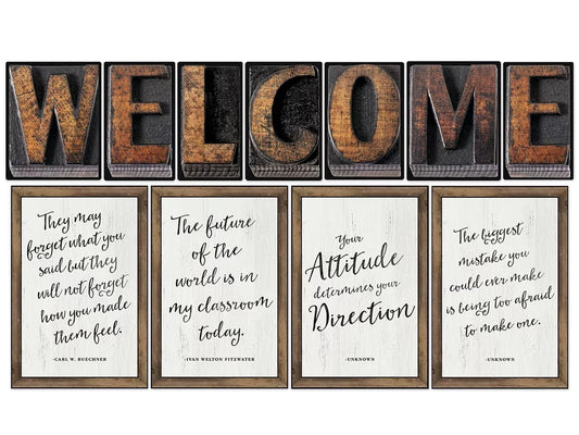 Industrial Chic Welcome Bulletin Board Set - US 7704