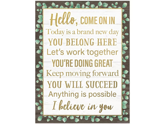 Eucalyptus Hello, Come on In Poster - US 2771