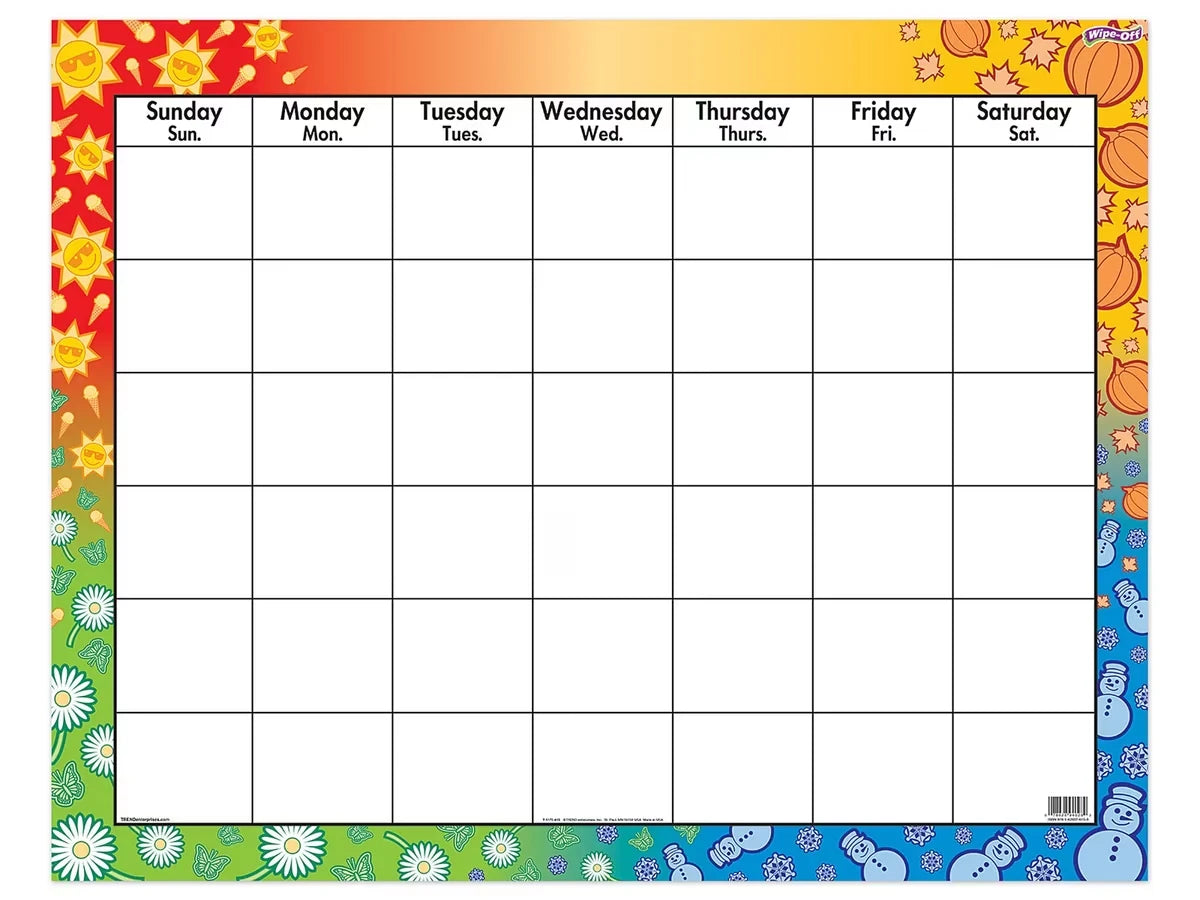 Four Seasons Write & Wipe Classroom Calendar - US 8835