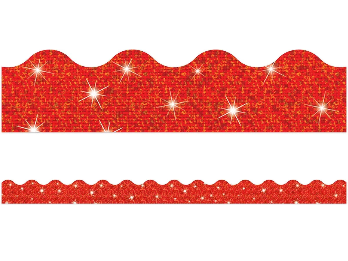 Red Sparkle Scalloped Border - US 9610